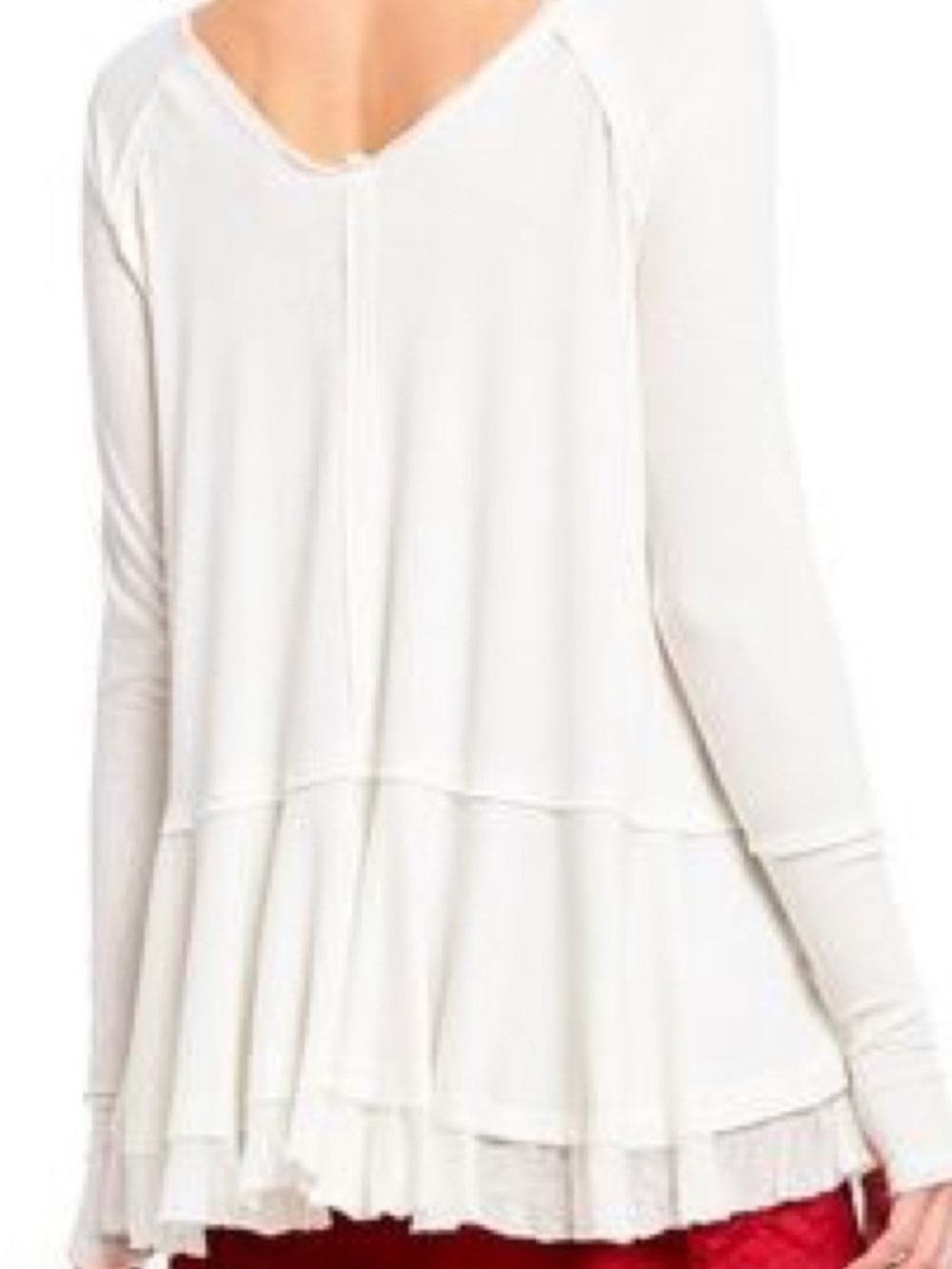 Free People We the Free White Tangerine Swing Long Sleeve Tee Size Small - Picture 6 of 6